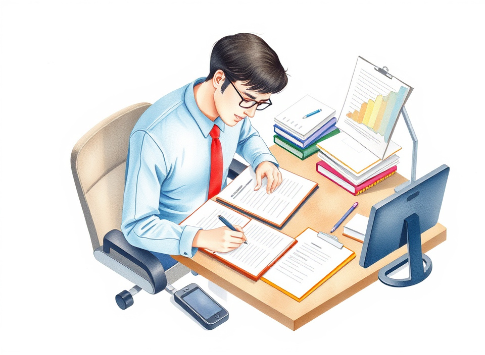 Employee documenting progress on performance improvement plan goals